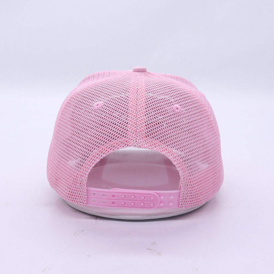 The Perfect Pink Suede Trucker Hat