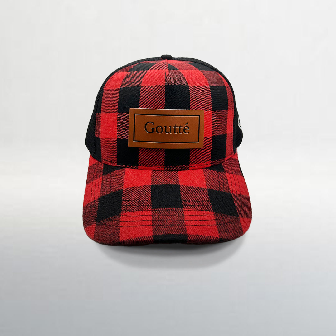 Red N Black Lumberjack Flannel Trucker Hat