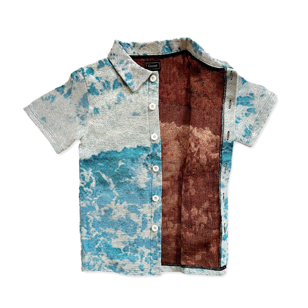 Beach Waves Tapestry Shirt and Shorts Set - Goutté Summer